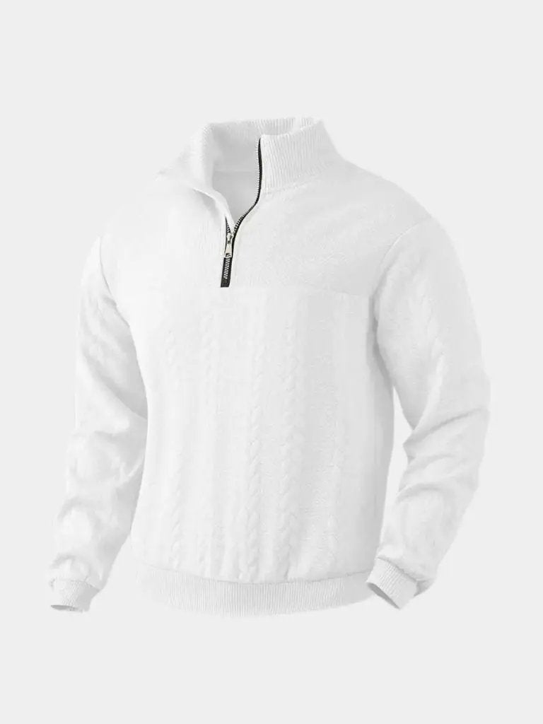 Men’s Knit Sweater – Essential Henley Quarter Casual Everyday Knitwear SPECTER