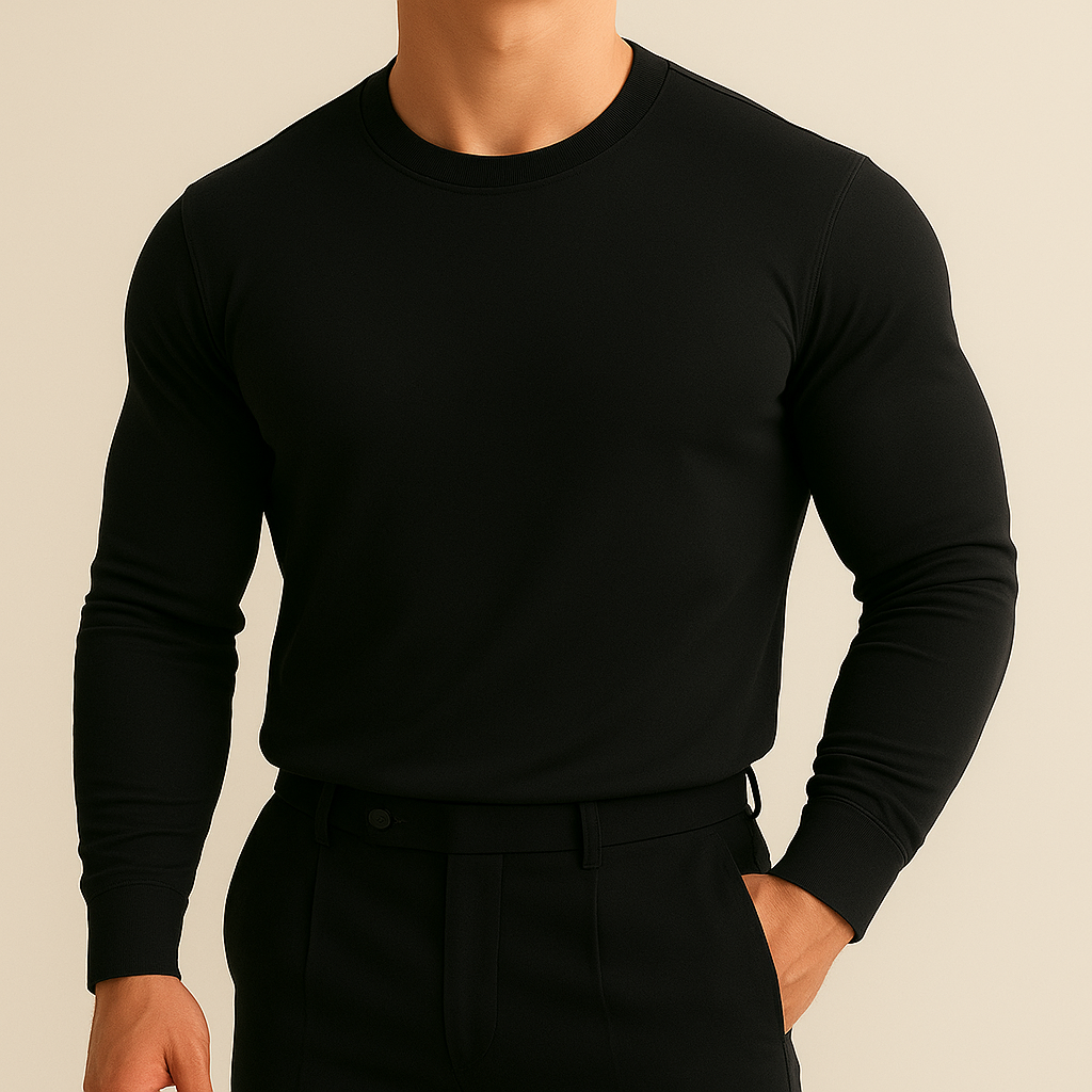Solid Color Casual Crewneck Men
