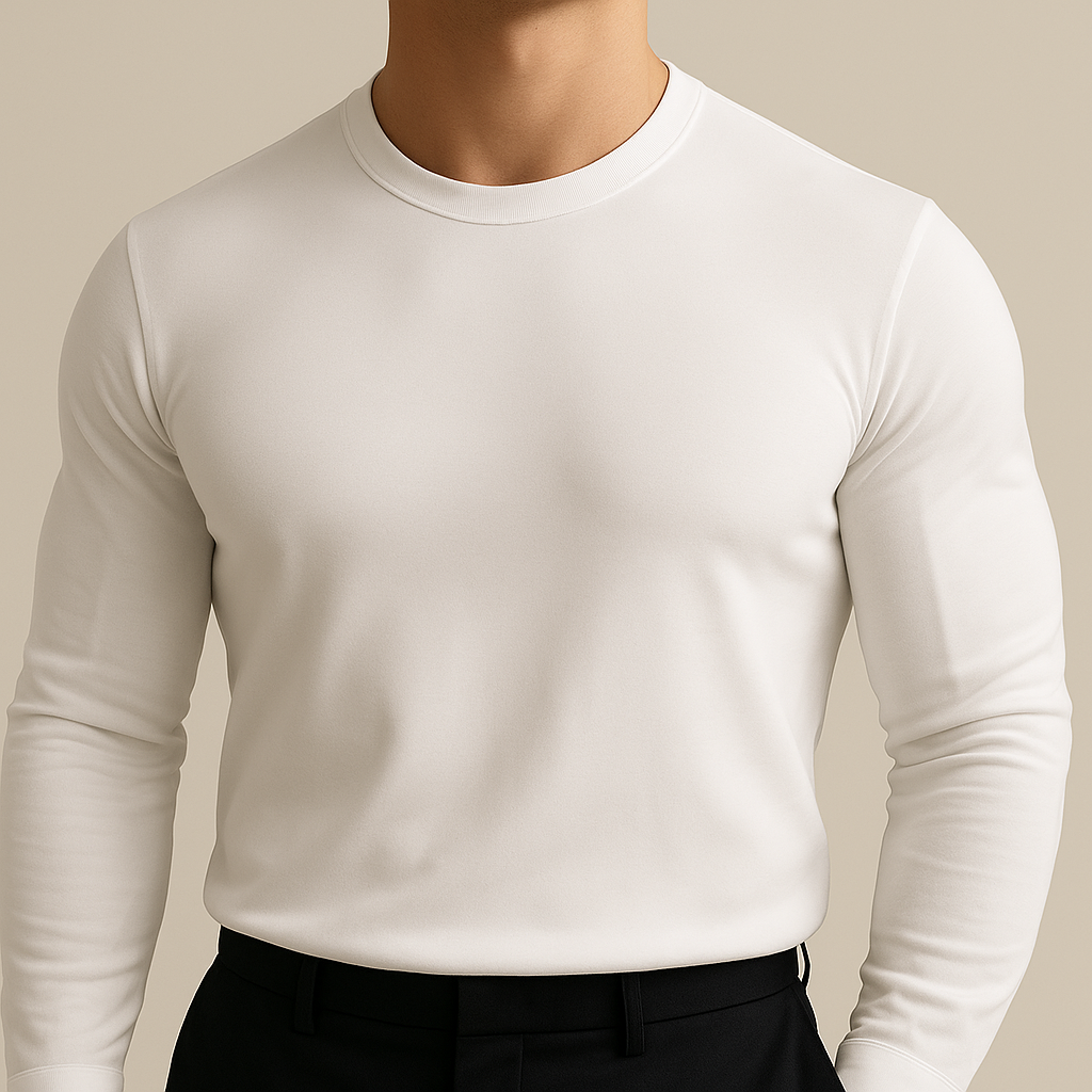 Solid Color Casual Crewneck Men