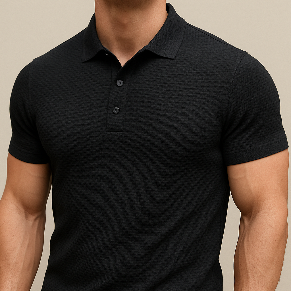 Men Lop-up Hollow Short-sleeved Polo