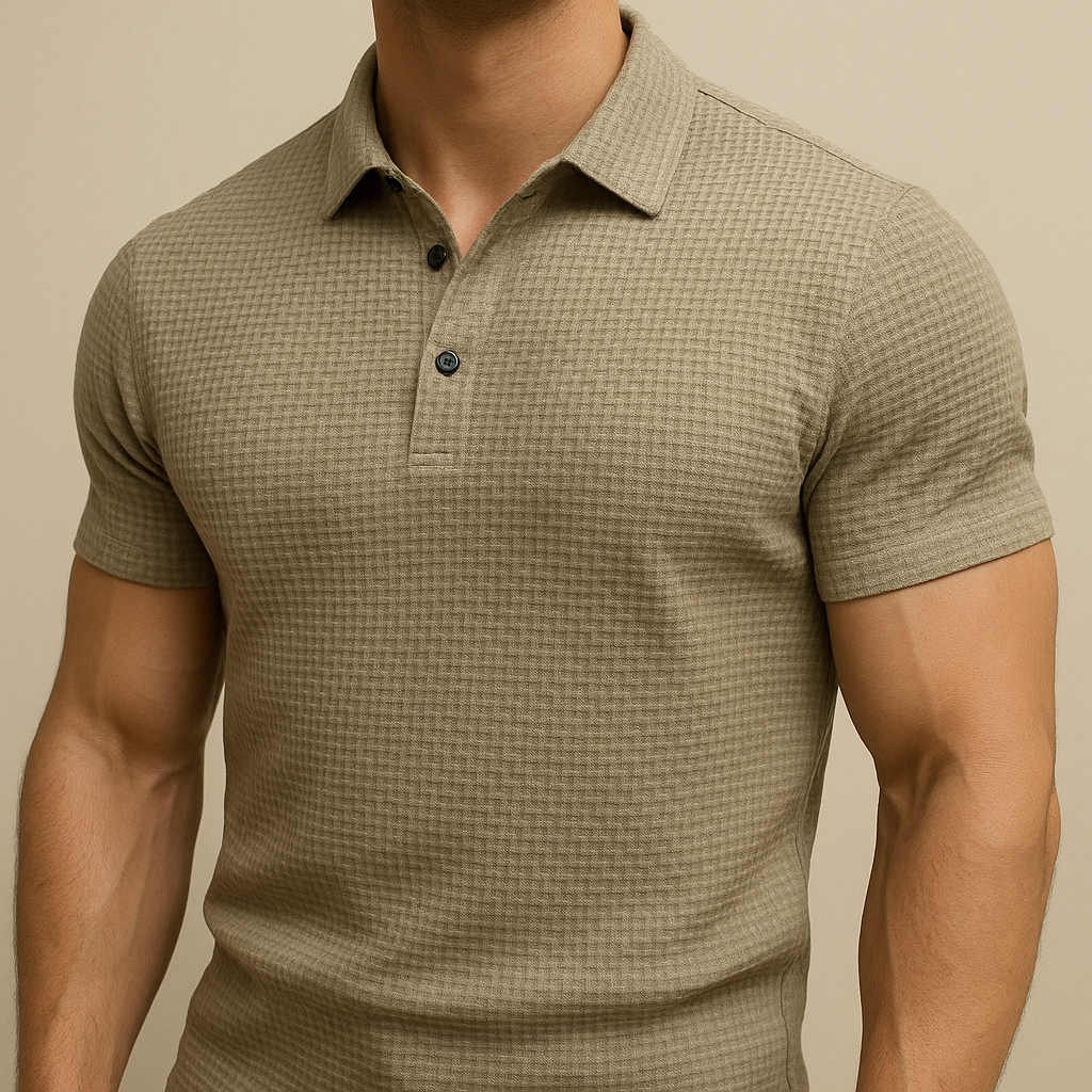 Men Lop-up Hollow Short-sleeved Polo