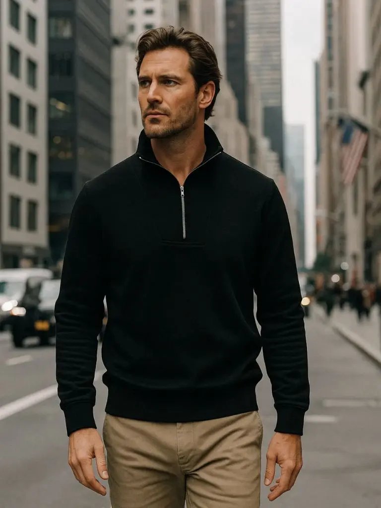 Men’s Hooded Jacket – Zip Black Lapel Casual Everyday Wear SPECTER