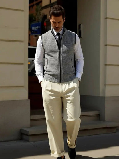 Men’s Knit Sweater – Elegant Full Zip Casual Everyday Knitwear SPECTER