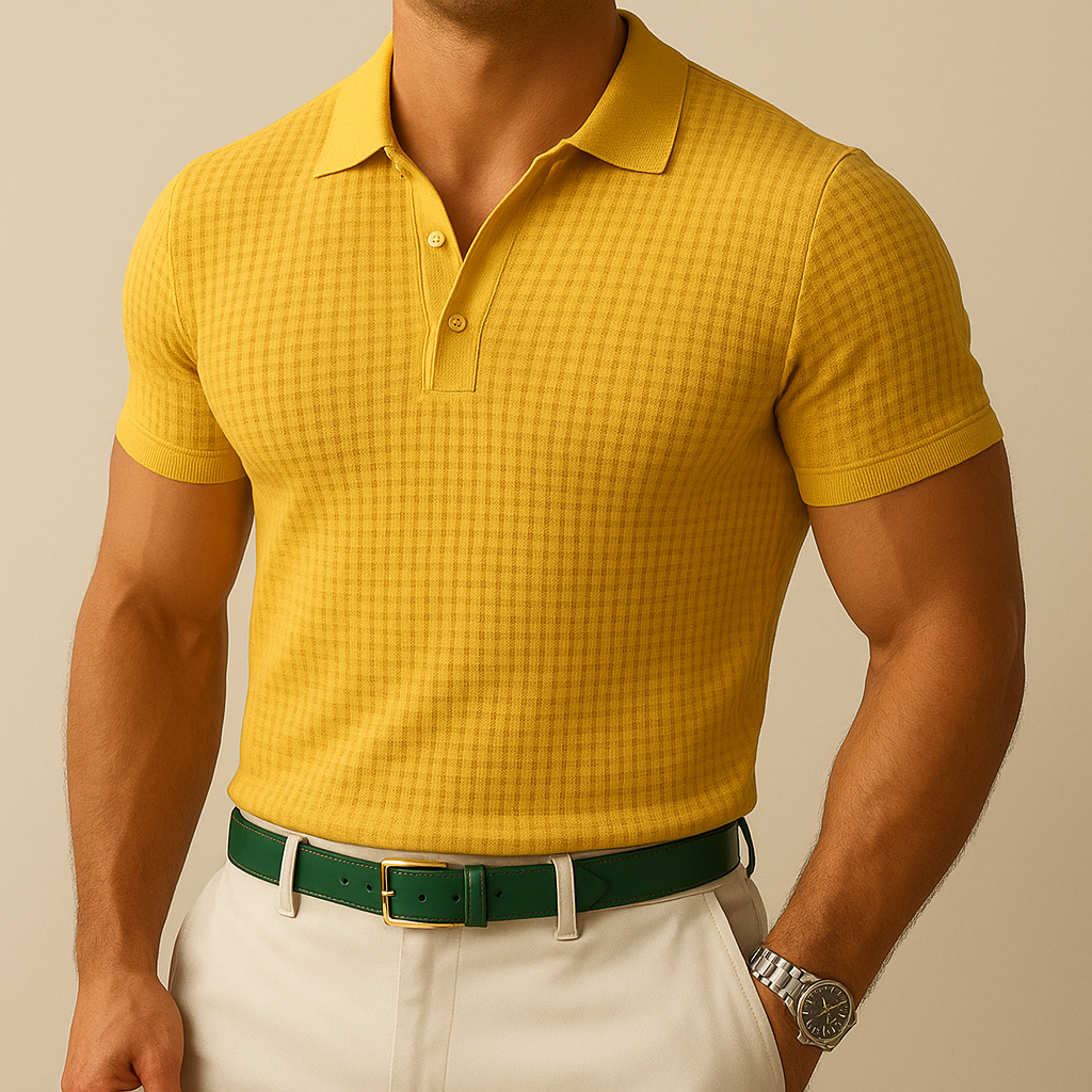 Men Lop-up Hollow Short-sleeved Polo