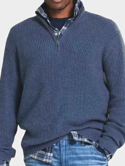 Men’s Knit Sweater – Highland Quarter Zip Casual Everyday Knitwear SPECTER