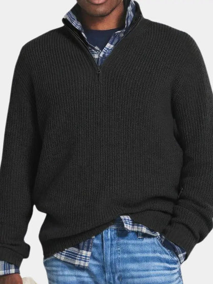Men’s Knit Sweater – Highland Quarter Zip Casual Everyday Knitwear SPECTER