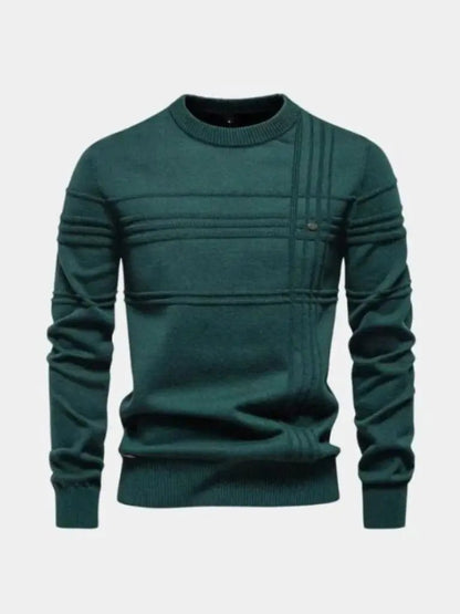 Men’s Knit Sweater – Cotton Knitted Stripped Casual Everyday Knitwear SPECTER