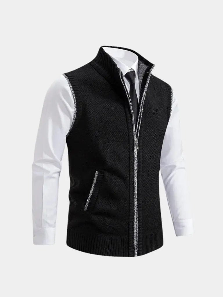 Men’s Full-Zip Sweater Vest – Modern Layered Style SPECTER LONDON
