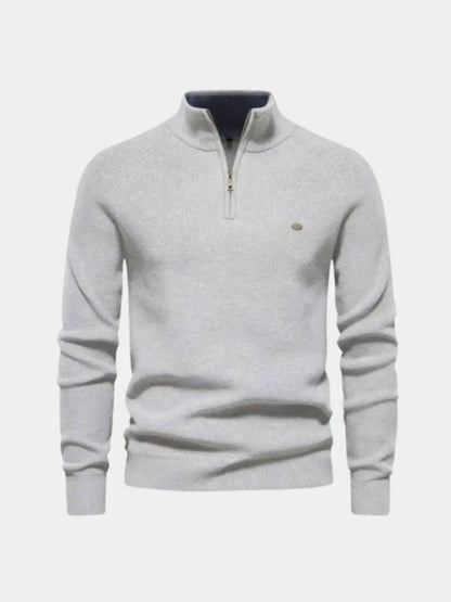 Men’s Knit Sweater – Elegant Quarter Zip Casual Everyday Knitwear