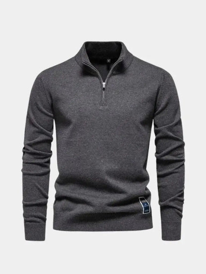 Men’s Knit Sweater – Essential Quarter Zip Casual Everyday Knitwear SPECTER