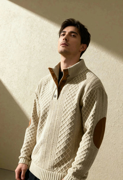 Men’s Knit Sweater – High Collar Pullover Casual Everyday Knitwear SPECTER