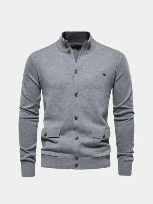 Men’s Cardigan Sweater – Knitted Stand Collar Casual Everyday Knitwear SPECTER