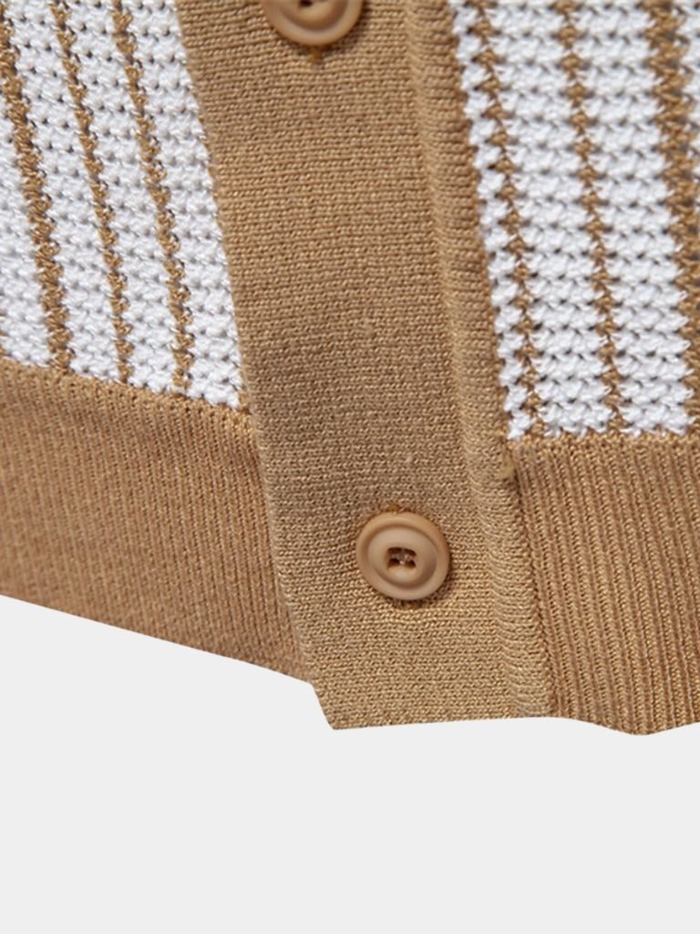 Gestreept gebreid poloshirt