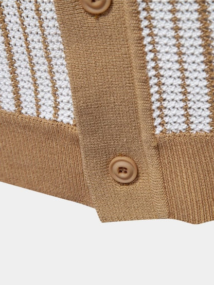 Gestreept gebreid poloshirt