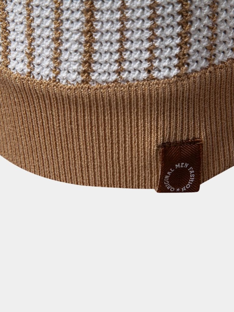 Gestreept gebreid poloshirt