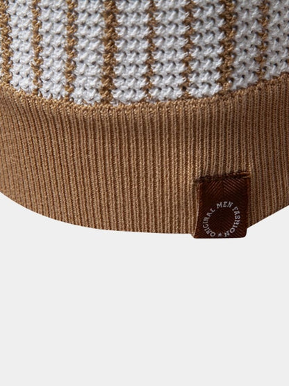 Gestreept gebreid poloshirt